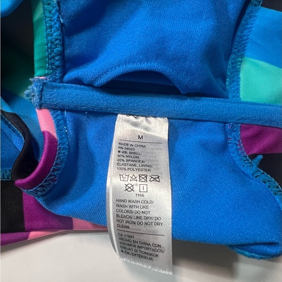 Old Navy Multicolor Striped One Shoulder Bikini Top Size M - Picture 3 of 4
